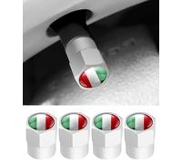 Flaconi 4PCS Tappini Gomme Auto,Tappi Valvole Pneumatici Auto,Tappi Gomme Auto,Drapeau italien Bouchons de pneu de voiture,Tappi Pneumatici Auto,Adatto per la Maggior Parte Delle Auto e dei Camion