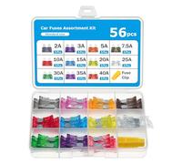 Flaconi 56PCS Fusibili Auto Mini Kit,Standard Fusibili Automotive Fuse,2A 3A 5A 7.5A 10A 15A 20A 25A 30A 35A 40A fusibili Auto Standard,Adatto per Camion,SUV, Moto