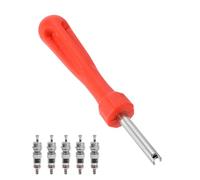 Flaconi Attrezzo Smonta Valvole,Dispositivo di Rimozione Valvole con 5 Inserti per Valvole,Chiave Valvola per Pneumatici,Set di Attrezzo Smonta Valvole Pneumatici Strumento,per Auto Moto Bici Scooter