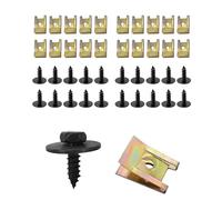 Flaconi Clips Auto,Clip Fissaggio Auto,Clip di Fissaggio a Forma di U con Viti Autofilettanti a Testa Esagonale,È Adatto per il Fissaggio Della Scheda di Decorazione Dell'automobile,Paraurti (40pcs)