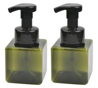 Flaconi con dosatore a pompa - Dispenser di shampoo - Confezione da 2 - Dispenser di sapone - 250 ml - Ricaricabili - PET - Verde trasparent