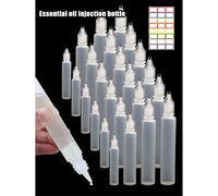 Flaconi contagocce per oli essenziali di varie dimensioni, flaconi di plastica riutilizzabili per la distribuzione di liquidi, ideali per conservare oli essenziali, profumi, sieri, per hobbisti fai-da
