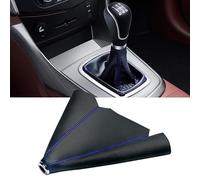 Flaconi Copertura per pomello del cambio in pelle PU, cambio manuale, colore: nero e blu