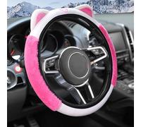 Flaconi Coprivolante per Auto,Coprivolante Universale,Copristerzo per Donna,Copri Sterzo Antiscivolo,Morbido Elastico Copri Volante per Auto,Adatto alla Maggior Parte di Auto,SUV,Berline(Rosa Rosso)