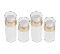 Flaconi Cosmetici a Pompa senza Aria 4 Pezzi, 30ml e 50ml | Doppio Strato Sottovuoto, Plastica Finitura Oro Opaco, per Essenza e Lozione da Viaggio
