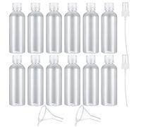 Flaconi da Viaggio Aereo, 100 Ml Bottiglie di Plastica Vuoto per Cosmetici con 2 Ugelli e 2 Piccoli Imbuti, Contenitori Shampoo, Lozione, Gel Doccia