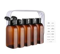 Flaconi da viaggio da 100 ml, riutilizzabili, a prova di perdite | Bottiglie compatte approvate per liquidi, corpo trasparente durevole, design sicuro con tappo a vite anti fuoriuscite