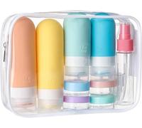 Flaconi da viaggio in silicone, 17 pezzi, bottiglia da viaggio riutilizzabile e impermeabile, contenitore per bottiglie da viaggio, lozione, per cosmetici, shampoo, viaggio senza BPA Set