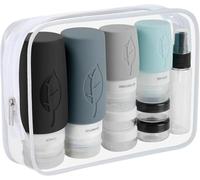 Flaconi da viaggio in silicone, 17 pezzi, bottiglia da viaggio riutilizzabile e impermeabile, contenitore per bottiglie da viaggio, lozione, per cosmetici, shampoo, viaggio senza BPA Set