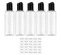 Flaconi da viaggio per articoli da toeletta, set di contenitori da viaggio, flaconi per cosmetici da viaggio con etichette per una facile organizzazione, perfetti per il trucco, (White, 12X4X4cm)