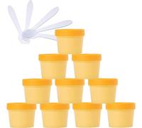 flaconi da viaggio per articoli da toilette， 10 vasetti di plastica for maschera rosa da 50 ml, vuoti, 50 g, con rivestimento interno, for la conservazione, crema for il corpo, mani, viso, lozione, ge