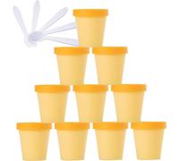 flaconi da viaggio per articoli da toilette， 10 vasetti di plastica for maschera rosa da 50 ml, vuoti, 50 g, con rivestimento interno, for la conservazione, crema for il corpo, mani, viso, lozione, ge