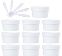 flaconi da viaggio per articoli da toilette， 10 vasetti di plastica for maschera rosa da 50 ml, vuoti, 50 g, con rivestimento interno, for la conservazione, crema for il corpo, mani, viso, lozione, ge