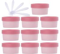 flaconi da viaggio per articoli da toilette， 10 vasetti di plastica for maschera rosa da 50 ml, vuoti, 50 g, con rivestimento interno, for la conservazione, crema for il corpo, mani, viso, lozione, ge