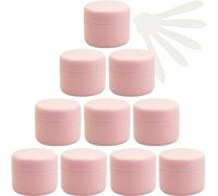 flaconi da viaggio per articoli da toilette， 12 barattoli cosmetici vuoti in plastica rosa da 50 ml con coperchio a vite, vasetto da 50 g con rivestimento interno for gel cosmetico da viaggio balsamo