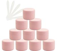 flaconi da viaggio per articoli da toilette， 12 barattoli cosmetici vuoti in plastica rosa da 50 ml con coperchio a vite, vasetto da 50 g con rivestimento interno for gel cosmetico da viaggio balsamo