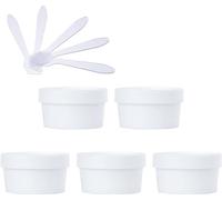 flaconi da viaggio per articoli da toilette， 5 vasetti di plastica for maschera rosa da 200 ml, vuoti, da 200 g, con rivestimento interno for la conservazione, crema for il corpo, mani, viso, lozione