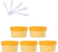 flaconi da viaggio per articoli da toilette， 5 vasetti di plastica for maschera rosa da 200 ml, vuoti, da 200 g, con rivestimento interno for la conservazione, crema for il corpo, mani, viso, lozione