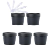 flaconi da viaggio per articoli da toilette， 5 vasetti di plastica for maschera rosa da 200 ml, vuoti, da 200 g, con rivestimento interno for la conservazione, crema for il corpo, mani, viso, lozione