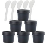 flaconi da viaggio per articoli da toilette， 6 barattoli di plastica vuoti for maschera facciale rosa da 200 ml a bocca larga, contenitore for cosmetici a tenuta stagna da 200 g con coperchi con 6 spa