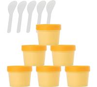 flaconi da viaggio per articoli da toilette， 6 barattoli di plastica vuoti for maschera facciale rosa da 200 ml a bocca larga, contenitore for cosmetici a tenuta stagna da 200 g con coperchi con 6 spa