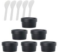 flaconi da viaggio per articoli da toilette， 6 barattoli di plastica vuoti for maschera facciale rosa da 200 ml a bocca larga, contenitore for cosmetici a tenuta stagna da 200 g con coperchi con 6 spa