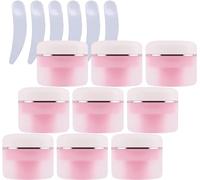 flaconi da viaggio per articoli da toilette， Confezione da 12 vasetti cosmetici vuoti in plastica rosa a doppia parete da 150 ml con nastro argentato, contenitore for crema for il viso