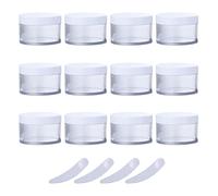 flaconi da viaggio per articoli da toilette， Confezione da 12 vasetti cosmetici vuoti in plastica trasparente da 200 g con coperchio a vite, contenitore da 200 ml for maschera viso lozioni crema(100ml