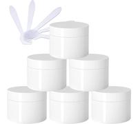 flaconi da viaggio per articoli da toilette， Confezione da 6, vasetti cosmetici vuoti in plastica bianca lucida spessa da 50 ml con coperchio a vite, rivestimento interno, flaconi campione da viaggio