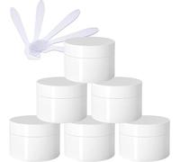 flaconi da viaggio per articoli da toilette， Confezione da 6, vasetti cosmetici vuoti in plastica bianca lucida spessa da 50 ml con coperchio a vite, rivestimento interno, flaconi campione da viaggio