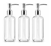Flaconi dispenser di sapone da 473,6 ml, in plastica trasparente, dispenser per sapone liquido biologico, sapone da cucina e bagno, shampoo e lozioni