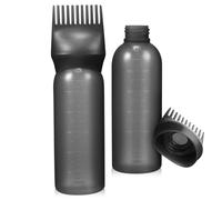 Flaconi Dosatori per Colore Capelli Pettine per Radice Scala Nera | Pp, Dosaggio Preciso e Pulito, Apertura Piccola, Uso Casa o Salone, Confezione Due Pezzi