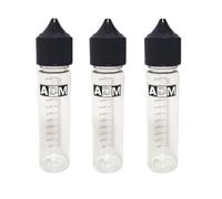 Flaconi Graduati Trasparenti 60 ml Bottigliette Mixer Miscelatore per E-Liquid Sigaretta Elettronica Tappo nero Pet (3 Unita')