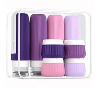 Flaconi in silicone a prova di perdite e comprimibili da 3 once, adatti for shampoo gel doccia, 8 pezzi, essenziali for la stagione dei viaggi Per Viaggio(Purple)
