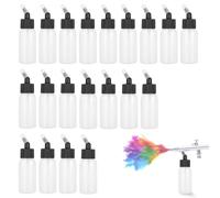 Flaconi per Aerografo, 30ml Flaconi per la Conservazione Vernice Bottiglie per Aerografo in PP Accessori per Pistole (20 Pezzi)