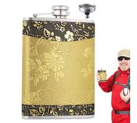 Flaconi per bere alcolici, bottiglia per liquori, fiaschetta per liquori in acciaio da 8 oz con imbuto, barattoli per bevande portatili a prova di perdite, flacone di liquore glitterato da uomo