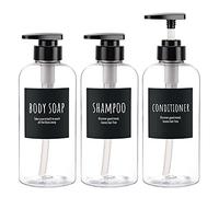 Flaconi per dispenser da 3 pezzi per bagno, flaconi per pompa di ricarica Segbeauty 500ml per sapone liquido per il corpo shampoo balsamo gel doccia dispenser per lozione plastica per hotel
