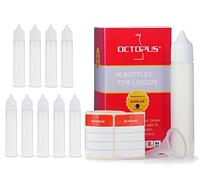 Flaconi per liquidi per sigarette elettroniche da 10 x 30 ml, morbidi flaconi dosatori in LDPE, flaconi di plastica vuoti con coperchio bianco, in formato penna, con etichette