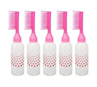 Flaconi per pettini per tinture per capelli, pettini per radici, applicatori di colore, flaconi rosa con scala graduata, flacone per pettini da viaggio due in uno per tinture per