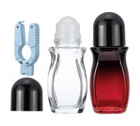 Flaconi Roll-On 50ml per Deodorante Fai-da-te, 2 Pezzi Contenitori in Vetro con Sfera e Apribottiglie per Oli Essenziali, Profumo, Cosmetici, Crema Solare, Idratante