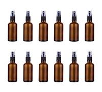 Flaconi Spray in Vetro,12 Pcs Marrone Bottiglie Spray Vetro,50Ml Fine Nebbia Bottiglia de Spray Vetro Vuoto,Riutilizzabile,Per Spray, Cosmetici, Aromaterapia, Medicina, Olio Essenziale,Profumo