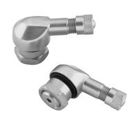 Flaconi Valvole Pneumatici Moto,Valvole per Cerchione,90 Gradi Universali per Moto in Alluminio,Adattatore per Copri Valvole Moto,Valvole per Pneumatici per Moto,Auto,Rimorchi di Camion,RV (Argento)