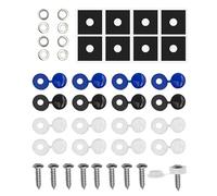 Flaconi Viti Targa Auto,Viti Della Targa,Portatarga Auto Anteriore,Con Copertura Fissa Targa,Viti per Auto,Viti del Portatarga,Kit Completo di Fissaggio Targa,Adatto per Auto, Camion, Moto, Furgoni
