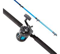 Fladen Pesca - qualità 1,8 m o 2,1 m - 20-18 kg Classe Barca Mare Pesca Blu Canna e Mulinello moltiplicatore Combo - Pre-Caricato con Lenza per Pesci marini Offshore, Blue, 7ft / 2.1m