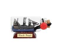 FLADO Modello di Nave Perla Nera in Bottiglia di Vetro, Barca a Vela in Bottiglia, Decorazione della Casa Soggiorno Modello di Nave, Ornamenti Artigianali Creativi (6,5 * 2,5 * 3,5 Cm)