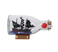 FLADO Ornamenti per la Decorazione della Casa, Modello di Barca Modello di Nave Perla Nera in Una Bottiglia di Vetro, Modello di Bottiglia alla Deriva Barca Artigianale (12 * 5.5 * 7 cm)