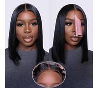 Flady Put on and Go Parrucca Bob Glueless Capelli umani Pre pizzicato Pre Cut Lace 12 "Bob Parrucche 13X4 HD Dritto Lace Front Parrucche Dei Capelli Umani 150% Densità Frontale Bob Parrucche per donne