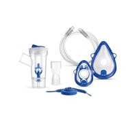 Flaem, Kit Completo Accessori Aerosol, Ampolla RF7 Dual Speed, Mascherina Adulto, Mascherina Pediatrica, Boccaglio, Elastico, Tubetto 1 Mt. Compatibile con Tutti gli Aerosol a Pistone Flaem