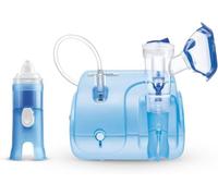 Flaem, Neb-Aid Duo, Aerosol Compatto per le Alte e Basse Vie Respiratorie con Mascherine Soft Touch e Filtro dell’Aria e Doccia Nasale, Prodotti Certificati e Made in Italy