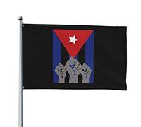 Flag 90X150Cm Cuba Revolution Fist Cuban Flag Rinforzo Balcone Bandieras Da Balcone Doppia Cucitura Bandierine Della Decorazione Per All'Aperto,Interno